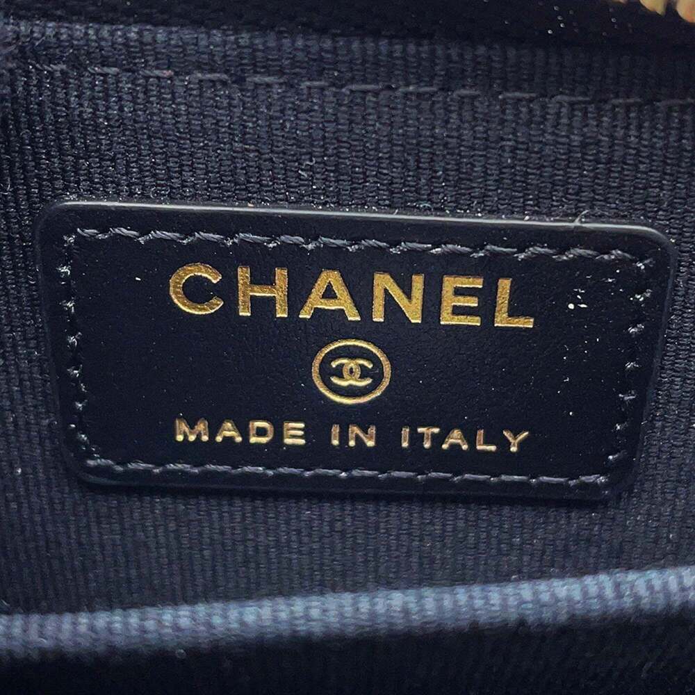 CHANEL Authentic Black Lambskin Leather Logo Wallet - Picture 9 of 10